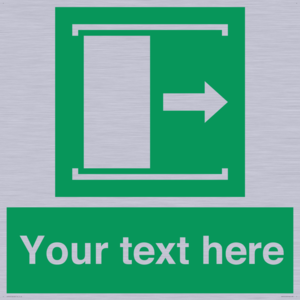 Custom sign safe condition Door slides right to open